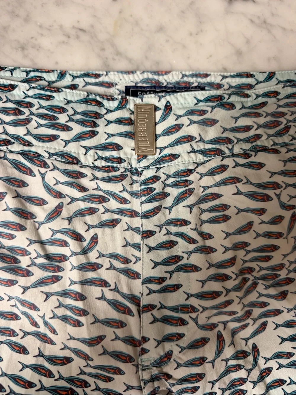 Vilebrequin Men’s Light Blue Fish-Print Hybrid Shorts
